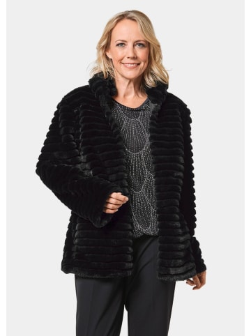 GOLDNER Kurzgröße:  Jacke in Rexkanin-Optik in schwarz