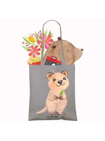 Mr. & Mrs. Panda Tasche Quokka Happy ohne Spruch in Light Grey