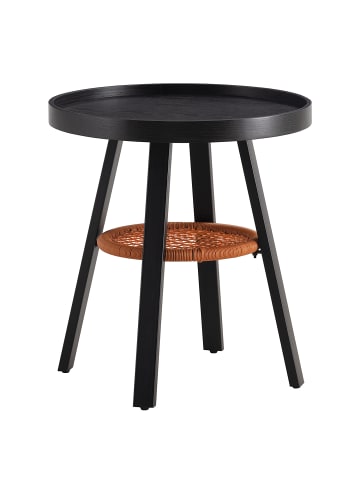 home24 Beistelltisch LOUSIKO in Eiche Schwarz