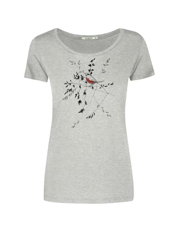 GreenBomb T-Shirt Animal Bird Branch in Heidekraut Grau