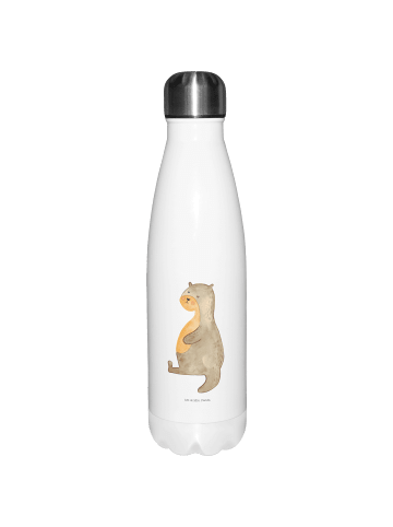 Mr. & Mrs. Panda Thermosflasche Otter Bauch ohne Spruch in Weiß