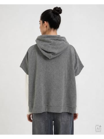 Smith&Soul Oversize Sleeveless Hoodie Cape in Antracite Melange