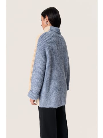 Soaked in Luxury Strickpullover SLPleoni Oversize fit in Doeskin and Blue Melange