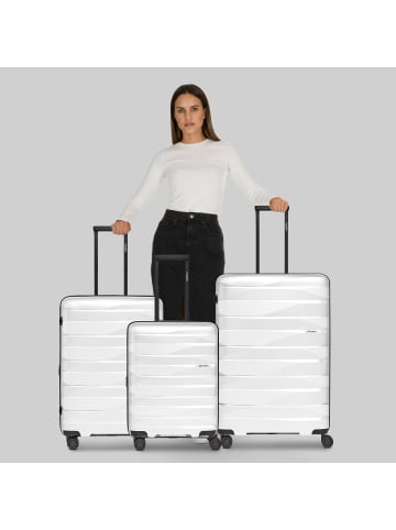 Bergpfeil Travel 4-Rollen Kofferset 3-tlg. mit Dehnfalte in ice white metallic
