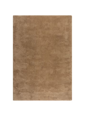 KADIMA DESIGN Hochflor Teppich waschbar Unifarben, Schlafzimmer in Mokka