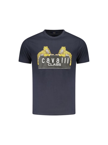 cavalli CLASS Blaues Baumwoll-T-Shirt
