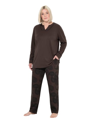 Ulla Popken Pyjama in pinienbraun