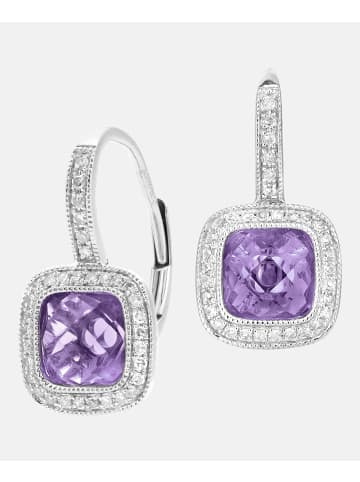 Diamant L'éternel Creolen aus 375 Weißgold mit Diamant mit Amethyst
