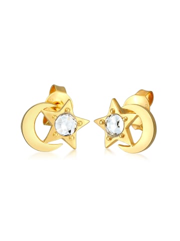 Elli Ohrringe 925 Sterling Silber Astro, Halbmond, Sterne, Stern in Gold