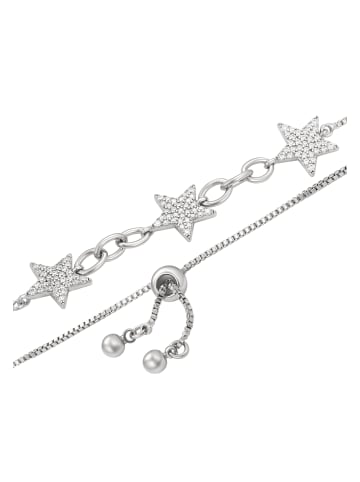 faina Women Box Chain Bracelet With Rhinestones in Silver