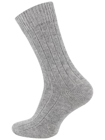 Cotton Prime® 2 Paar Wollsocken Alpaka Socken in hellgrau/beige