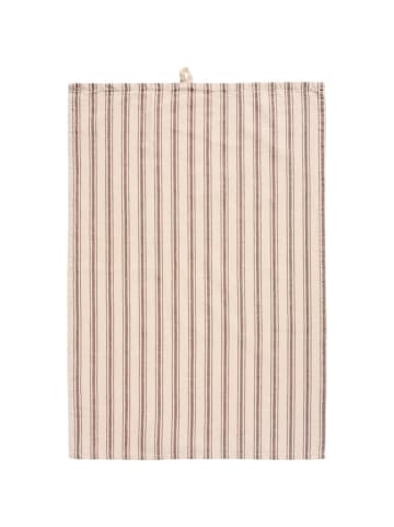 IB Laursen Geschirrtuch schmale und breite Streifen in braun