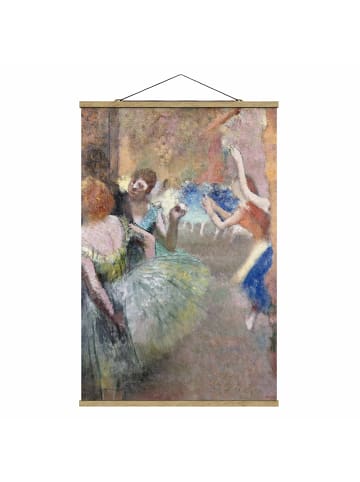 WALLART Stoffbild mit Posterleisten - Edgar Degas - Ballettszene in Creme-Beige