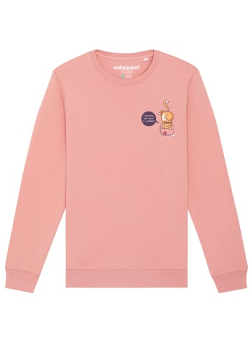 wat? Apparel Sweatshirt Funny Cat in Canyon Pink