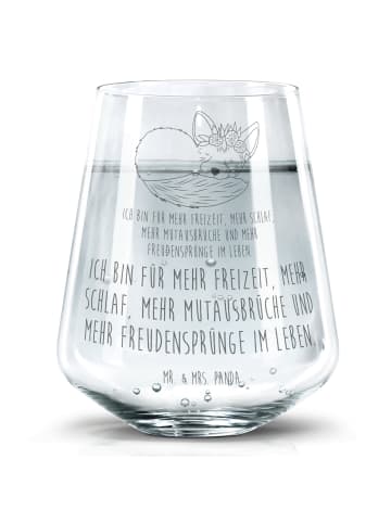 Mr. & Mrs. Panda Trinkglas Wüstenfuchs Blumen mit Spruch in Transparent
