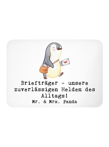 Mr. & Mrs. Panda magnet Spruch Briefträger Helden mit Spruch in Weiß
