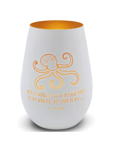 Mr. & Mrs. Panda Laterne Tintenfisch mit Spruch in Weiß