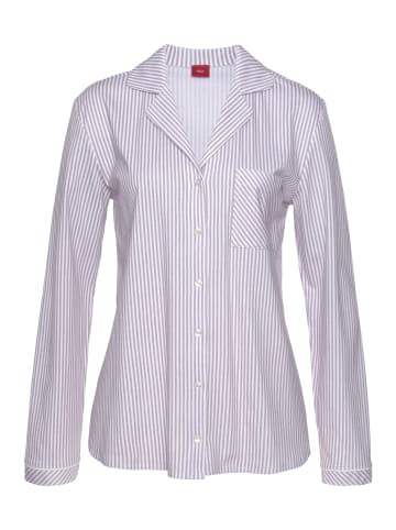 s.Oliver Pyjamaoberteil in bordeaux rot gestreift