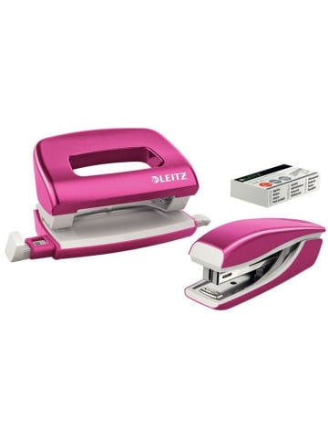 Leitz Schreibtisch-Set Nexxt Wow Heftgerät+Locher pink metallic