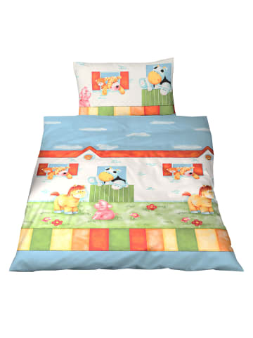 JACK 2 tlg. Biber Bettwäsche 100x135cm Bauernhof Tiere in Bunt