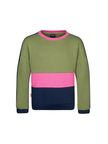 Trollkids Sweatshirt Verdal in dusky olive/light magenta