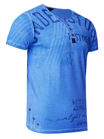 Rusty Neal Rundhals T-Shirt mit Front & Back Prints in Sax