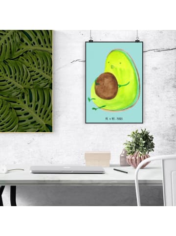 Mr. & Mrs. Panda Poster Avocado Pfeifen ohne Spruch in Türkis Pastell