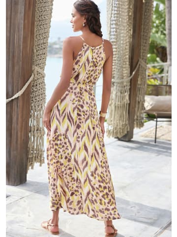 LASCANA Maxikleid in sand-taupe bedruckt