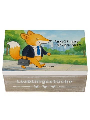 Mr. & Mrs. Panda Deko Box Anwalt Leidenschaft Design mit Spruch in Weiß