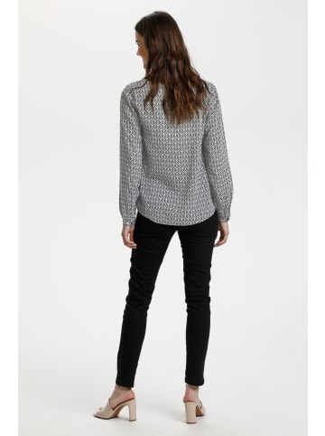 Kaffe Langarm-Bluse KAfana Regular fit in Black / Chalk Fan Print