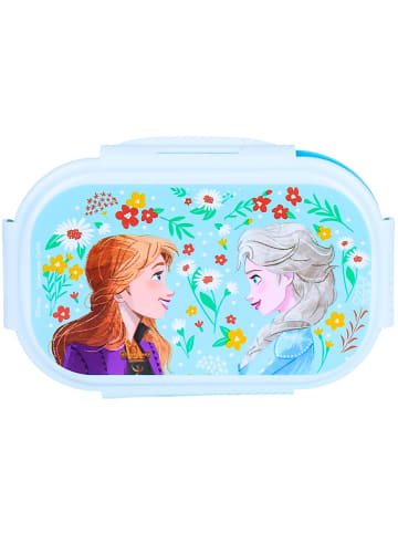 Disney Frozen Brotdose Frozen mit 2-Fach-Unterteilung & Göffel-Messer in Hellblau