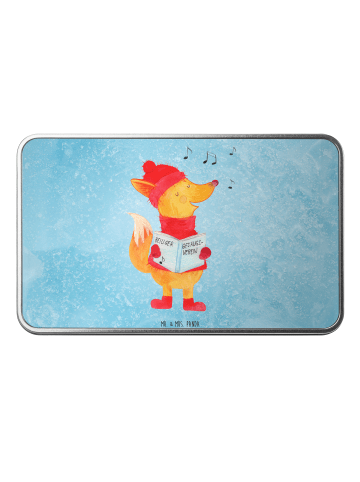 Mr. & Mrs. Panda Geschenkbox Fuchs Sänger ohne Spruch in Eisblau