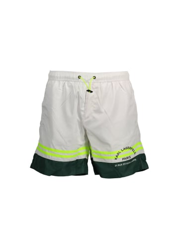 Karl Lagerfeld Weiße Polyester-Badeshorts