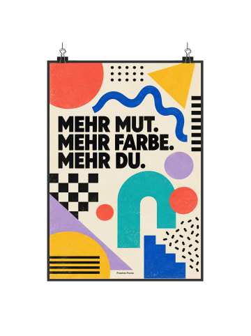 Poster Form verspielt Design mit Spruch in Weiß