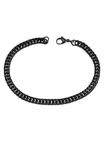 Adeliás Unisex Armband – Panzerarmband aus Edelstahl 21 cm in schwarz