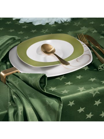 Erwin Müller Jacquard Tischdecke Almeria in dunkelgrün