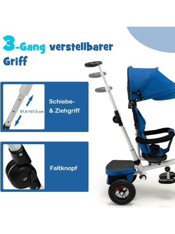 COSTWAY Dreirad 4 in 1 ab 1 Jahr in Blau