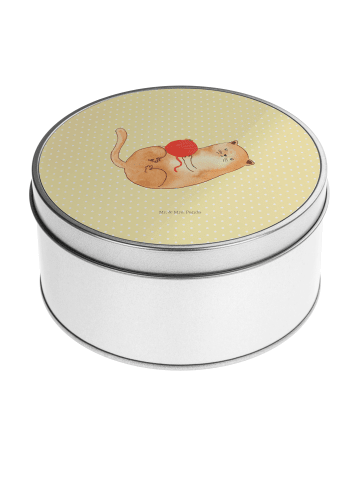 Mr. & Mrs. Panda Metalldose Katze Wolle ohne Spruch in Gelb Pastell