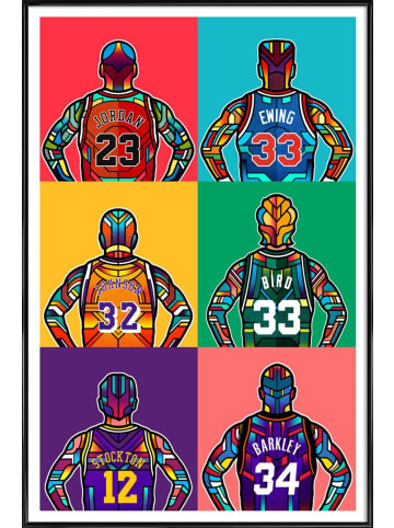 Juniqe Poster in Kunststoffrahmen "NBA Legends" in Bunt