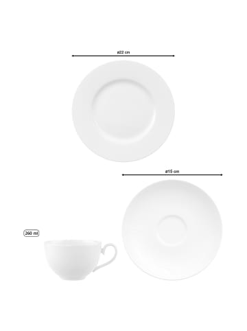 Villeroy & Boch Kaffeeservice Royal in Weiß in weiß