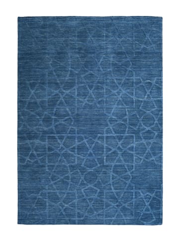 Kayoom Kurzflor Teppich Ganges 510 in blau - rechteckig