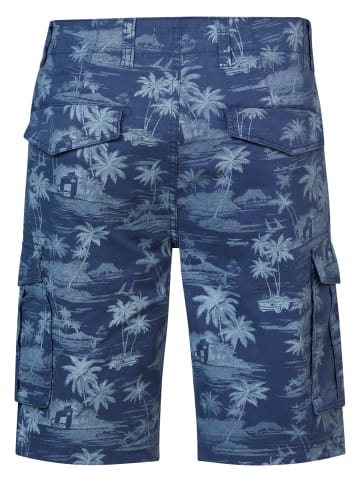 Petrol Industries Cargo-Shorts mit Palmenmotiv in Blau