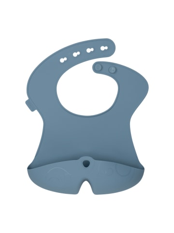 B. Box Silikon Lätzchen mit Auffangschale für Baby Roll-up ab 4 Monate in Blau