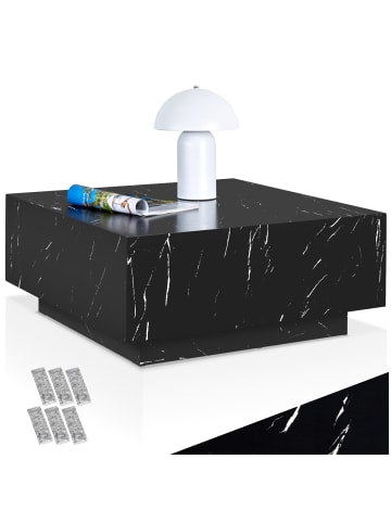 tectake Beistelltisch Inkl. Bodenschoner, Belastbarkeit 45 kg, 80 x 80 x 35 cm