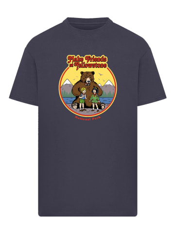 F4NT4STIC Oversize T-Shirt US National Parks Make Friends At Yellowstone in marineblau