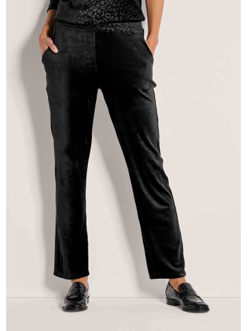 MADELEINE Elegante Hose mit Leo-Print in schwarz