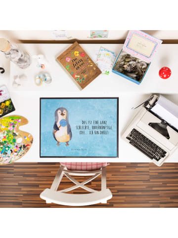 Mr. & Mrs. Panda Schreibunterlage Pinguin Lolli mit Spruch in Eisblau