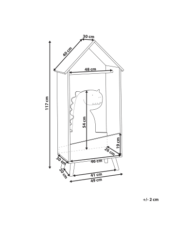Beliani Kleiderständer DURANGO in Braun/Grün - (W) 49 x (H) 117 x (L) 30 cm