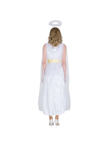 tectake Langes, samtartiges Kleid, weiß