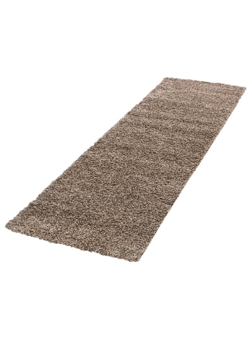 KADIMA DESIGN Teppich Hochflor Shaggy Waschbar Einfarbig RHEIN Strapazierfähig in Mokka